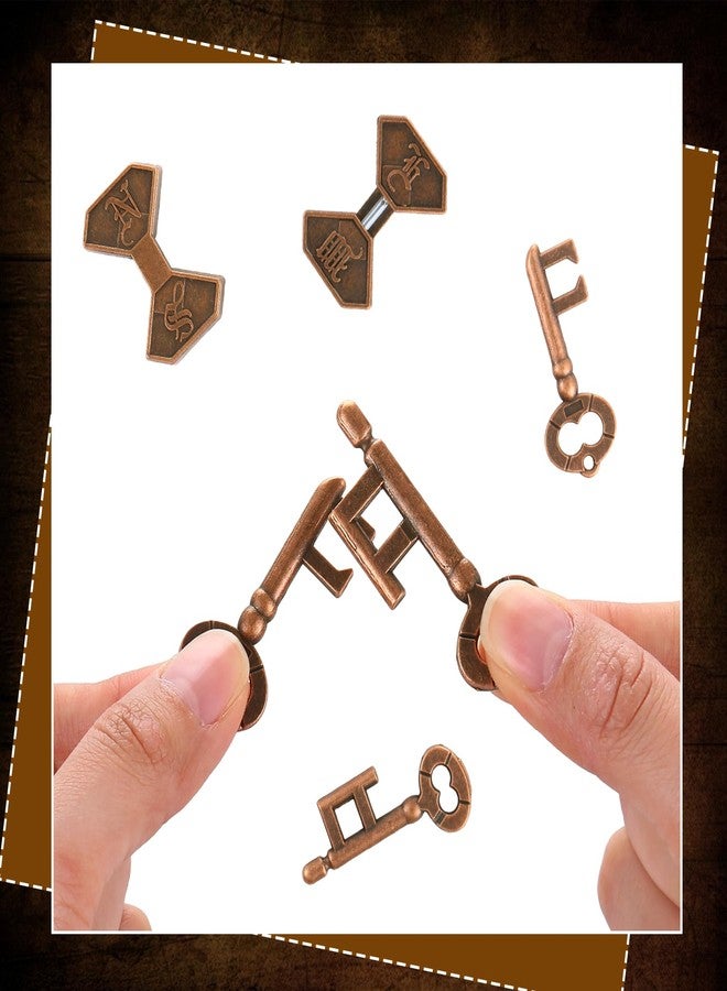 Yilloog 2 Pcs Metal Brain Teaser 3D Steel Puzzle Interlocking IQ Logic Education Smart Puzzle Toys Disentanglement Game for Adults Classroom Party Challenge Gifts - Image 5